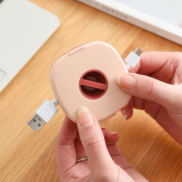 wxsp 6-delt kabelopruller, opladerkabelorganisator, bærbar opladerkabelholder, udtrækkelig kabelhåndtering, USB-kabelopruller til hjemmet, kontoret,