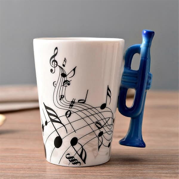 Music Ceramic Mug Cute Coffee Tea Milk Note Line Mugs, Piano