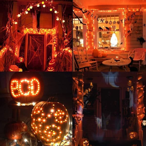 16-pack Orange Ljusslinga (Batterier Ingår) 3,1 m 30LED Fi