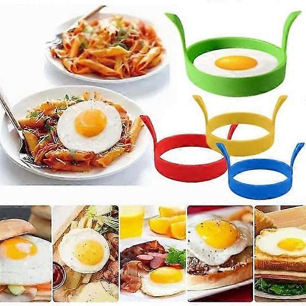 4-pakning silikon-eggformer Eggringer 7,9 cm Non-stick eggformer