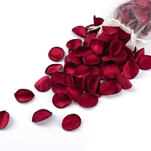 400 stk Silke roseblader Burgund kunstige blomster kronblader Blomsterjente til bryllup Romantisk natt Valentinsfest Middagsbord De
