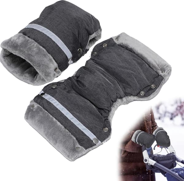 Stroller Hand Warmers, Lightweight Mittens, Grey, 1 Pair