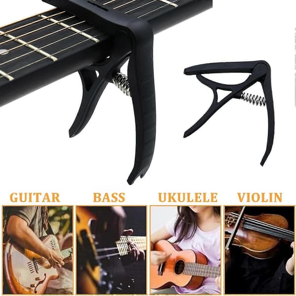 Justerbar Flyttbar Klassisk Gitarr med Mjuk Silikonkudde Glidande 6 Strängar