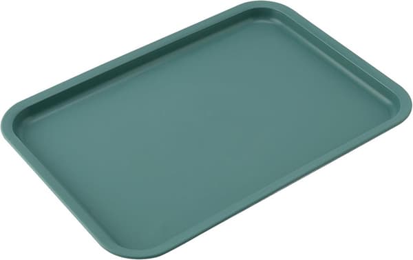 8-delars set med färgglada plastbrickor som mäter 24 x 17 x 1,5 cm, rektangulära minibackar, plastbrickor, små brickor av plast, rektangulära serveringsbrickor