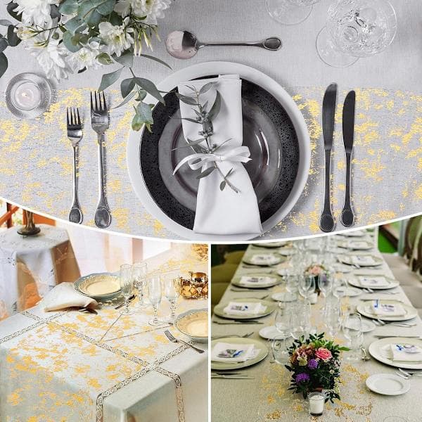 Table Runner 28*275 cm Silver Table Runner Silver and Gold Foil Table Runner Tablecloth Polyester Table Runner Shiny Metallic Mesh Roll Table Runner