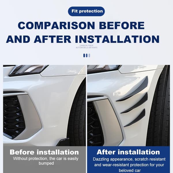 Universal Bumper Guards, 6 st Universal Car Front Bumper Lip Splitters, Universal Anti-Scratch Adhesive Strips, Rubber Flanges for Car