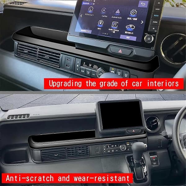 Decorative Panel for Car Dashboard, Passenger Side Tray Included, Console Trim, for N-BOX Right-Hand Drive, Gloss Black