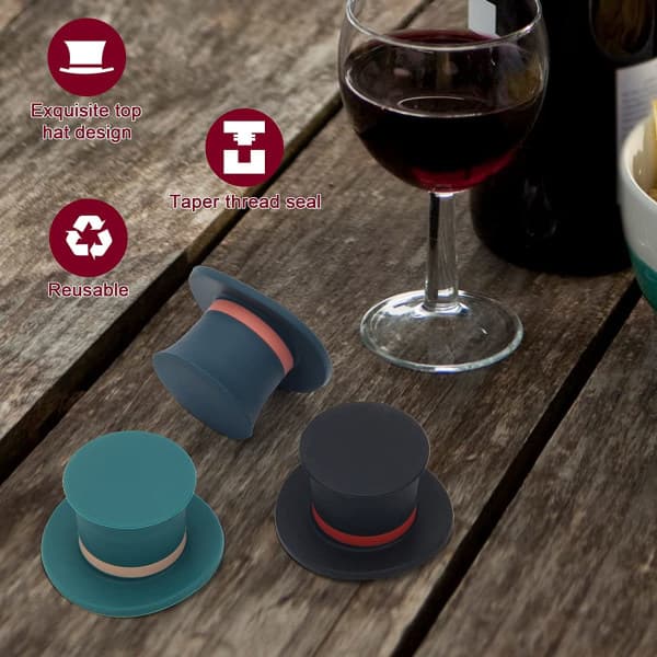 Genanvendelige Silikone Vinpropper - Sjove Designs