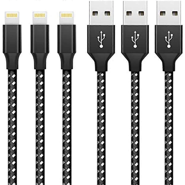 iPhone Ladekabel Lightning Kabel 3-pakning 3FT1M Nylonflettet Hurtiglading & Synkronisering iPhone Ladekabel Kompatibel med