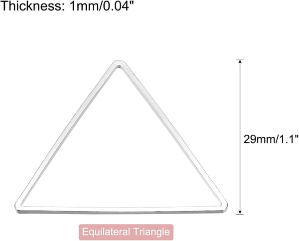 Trekantet ørering perlehoop sølv 1,1\" 1.1" Silver Tone