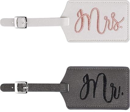 Mr og Mrs Bagasjelapper Koffert ID-lapper med spenne
