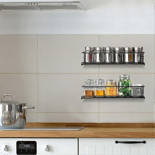 4-pack Kitchen Shelf Spice Rack Wall Mounted Storage Organizer Cabinet Stand