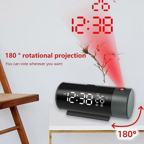 Projection Alarm Clock USB Charging Electronic Clock Alarm Clock Time Temperature Projection