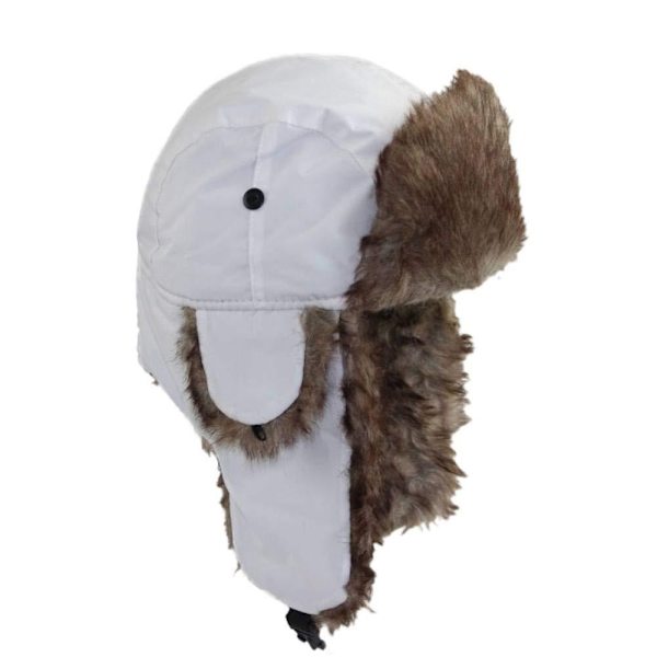 2 stk Vanntett Vinter Trapper Unisex Premium Styrke Øreklaff Hakestropp Kaldt Vær Utendørs - Svart+Hvit