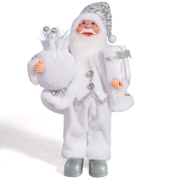 Juldekorationer tomtefigur ornament, vit tomte