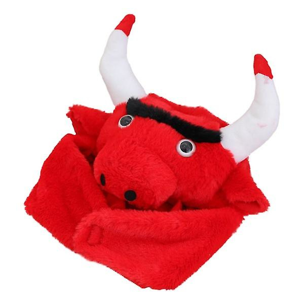 Hatt Barn Roliga Huvudbonader Djur Cosplay Rekvisita Djur Cosplay Huvud Ko Hatt Djur Halloween Kostymer Röd 43X33CM Red 43X33CM
