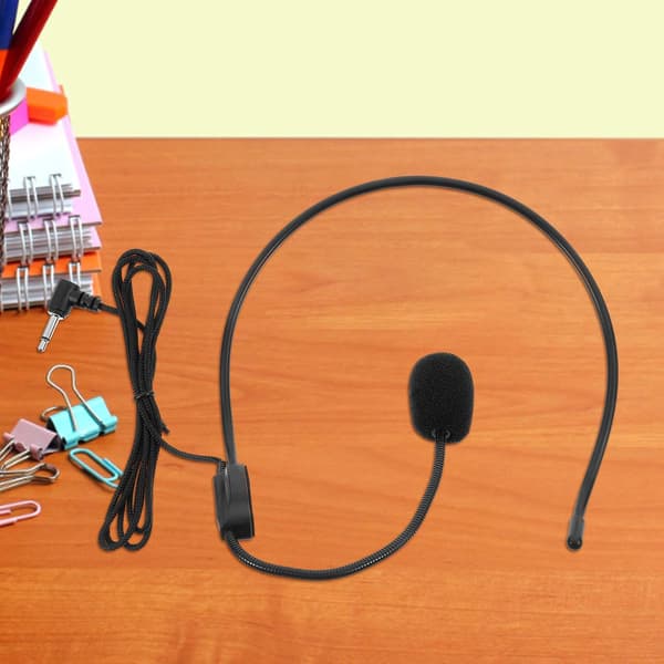 Hodesettmikrofon for tale 3,5 mm kablet mikrofonhodesett