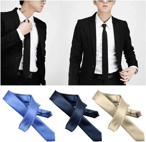 Satin Skinny Slips til Mænd til Kontor og Formel Brug