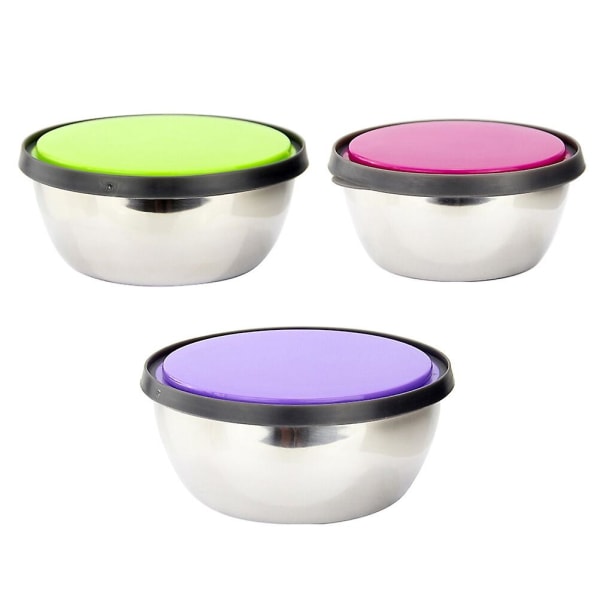 Set Of 3 Nesting Stainless Steel Food Containers Stackable Space-saving Storage Box Bowl With Leak-proof Lids For Camping Lunch Picnics Travel