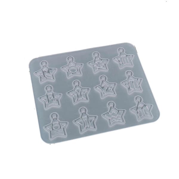 12 Stjernetegn Øreringe UV Epoxy Resin Form Smykkevedhæng Silikoneform