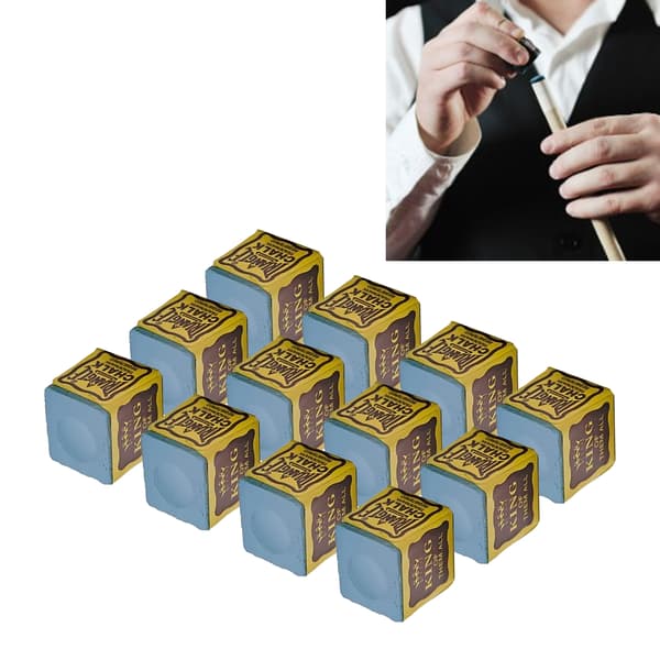 Poolkrita Kuber Professionell Biljardkrita Kritpoolbordsaccessoarer för Hemmaspel 12-pack i Blått 0.1 0.1