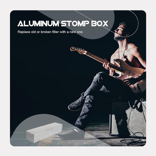 Stomp Box-kabinett i aluminium, Stomp Box-gitarreffektpedalkabinett, sølv, robust erstatning, praktisk for gitar-effekter