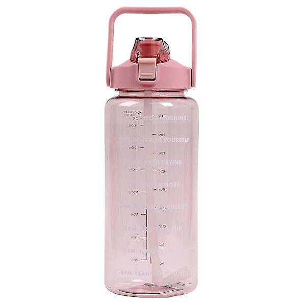 Sports Vandflaske Motiverende Vandflaske Plastik Drikkflaske Pink Pink