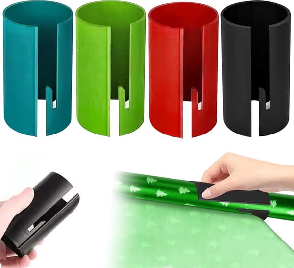 Presentpappersskärare, 4-pack, presentrullskärare, för jul, födelsedagsförpackning