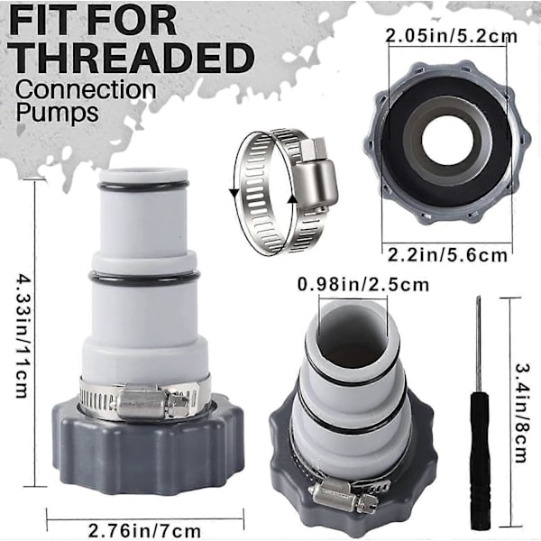 Pool Hose Adapter Kit, Adapter A for Intex Pool, Replacement Hose Adapter for Pumps, Adapter for Int [DB]