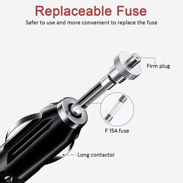 4.0M Waterproof Cigarette Lighter Socket Extension Cable with 15A Fuse, 12V/24V Cigarette Lighter Adapter Chas17AWG Extension Cable