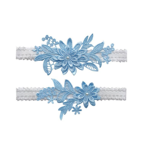 2 stk. Bryllupsstrømper Daisy Blonder Brude Strømpe Håndsyet Kunstige Perler Strømpe til Bruden