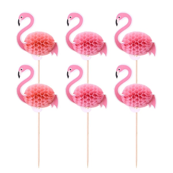 10 Pcs Hawaii 3d Flamingo Cake Toppers Cake Picks Cake Decoration For Tropical Summer Hawaii Party10