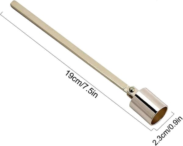 Lysestake, Lysstopper Vekeslukker Tilbehør med Langt Håndtak Rustfritt Stål Lysstopper for de fleste lys (Gull)