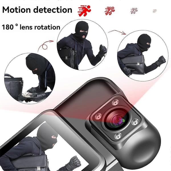 Wifi Mini Camera 4K HD Digital Video Recorder 180 Rotatable Lens Portable Action Camera Recorder 128G