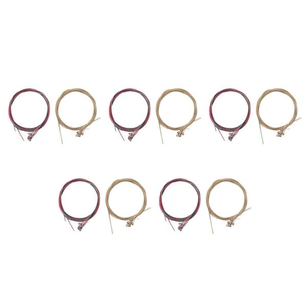 10 Set of 6 Steel Strings for Acoustic Guitar, Replacement Strings with Changing Tool
