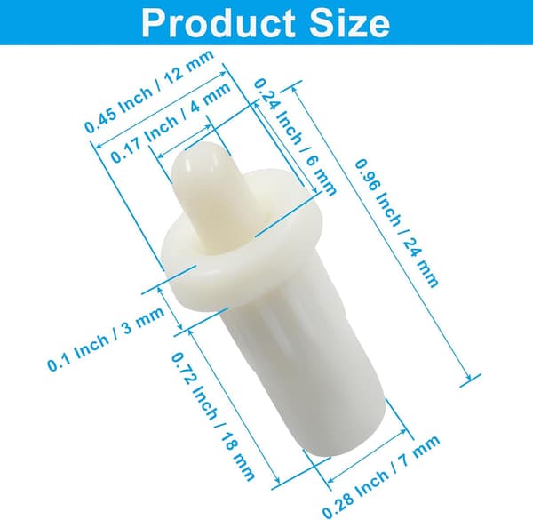 8 st skåpdörrsreparationsstift 8 st vit vit White-Plastic