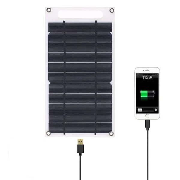 Bærbar solcellelader med 10 watt effekt | Miljøvennlig lading med solenergi på farten | Ultralett og vanntett | USB