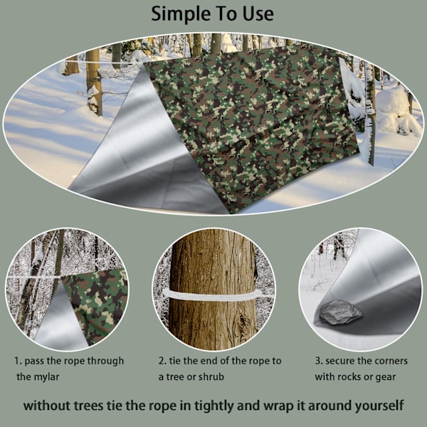 2-pack militärgrön sovsäck perfekt för överlevnadskit nödsituationer och mycket mer (100X200CM)
