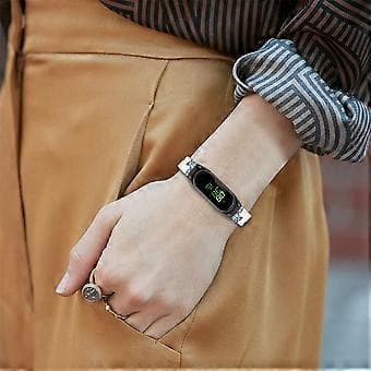 Til Xiaomi Smart Band 8 Ægte Læderrem med Sort Urkasse Style M Style M