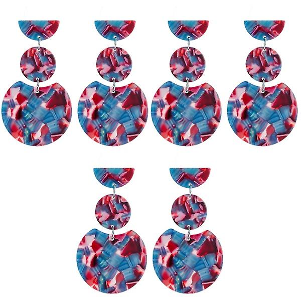 3 st Acetat Akryl Örhängen Kvinnor Chic Örhänge Mode Örhänge Resin Statement Hängande Örhänge (färgrik) 3pcs