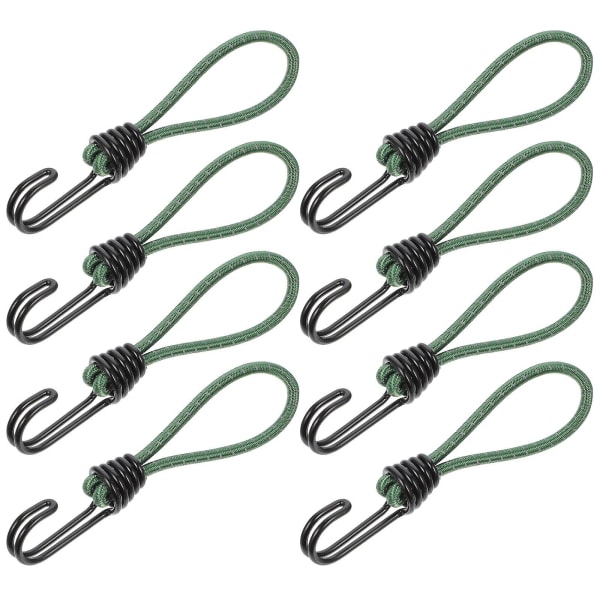 8 st Heavy Duty S Krokar Bungee Cords Heavy Duty Bunjee Cords Tält Fast Spänne Bungie Cord Bundle C Green 15.5X2.7CM