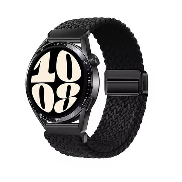 Sort 22mm Vævet Nylon Magnetisk Urrem til GT5/4