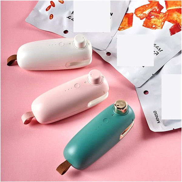 Mini USB Lämpötiivistin Tiivistyslaukku Latautuva Tiivistin Välipala Tyhjiöpussi (Väri: Vihreä)