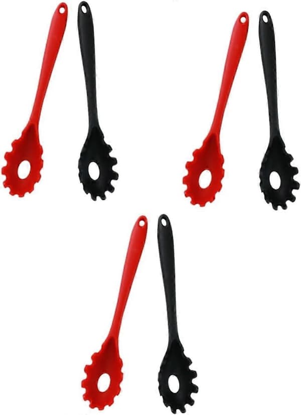 6 Pieces Silicone Noodle Ladle Pasta Server Spaghetti Fork Silicone Spaghetti Fork Silicone Spaghetti Ladle Pasta