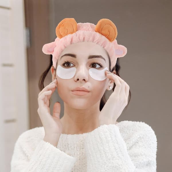 Dyredesign Elastisk Hårbånd til Kvinder, Pink Ansigtsvask Spa Hårbånd, Makeup Hudpleje og Skønhedsrutine