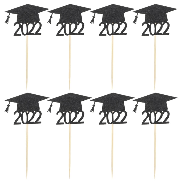 24 stk Enkle Stil Kage Picks Dekorative Indsætningskort Smukke Kage Dekorationer Sort 12x6cm Black 12x6cm