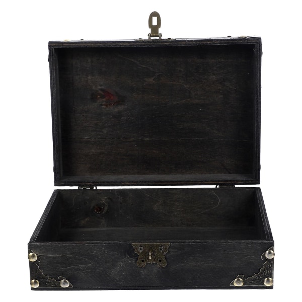Vintage Smykkeskrin Træ Smykkeskrin Diverse Opbevaringskasse Træ Smykkearrangør Med Kodet LåsL Lock 22.8X15.8CM