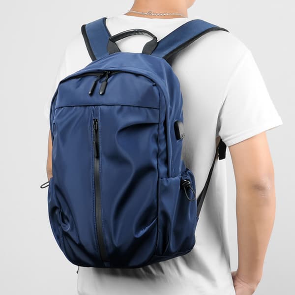 Afslappet tyverisikret rygsæk, unisex, trendy computertaske Rejserygsæk, blå