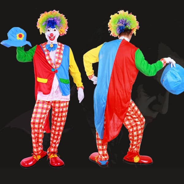 Halloween Klovnekostume Voksen Mænd Polyester Festtøj Sæt