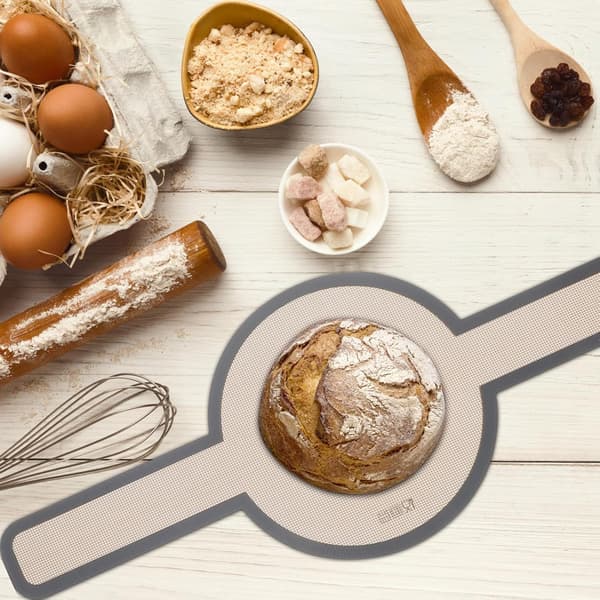 Baking Mat Dough Plate with Long Handles Non-Sticky Surface Tough Liquid Silicone Fiberglass Kneading Tool